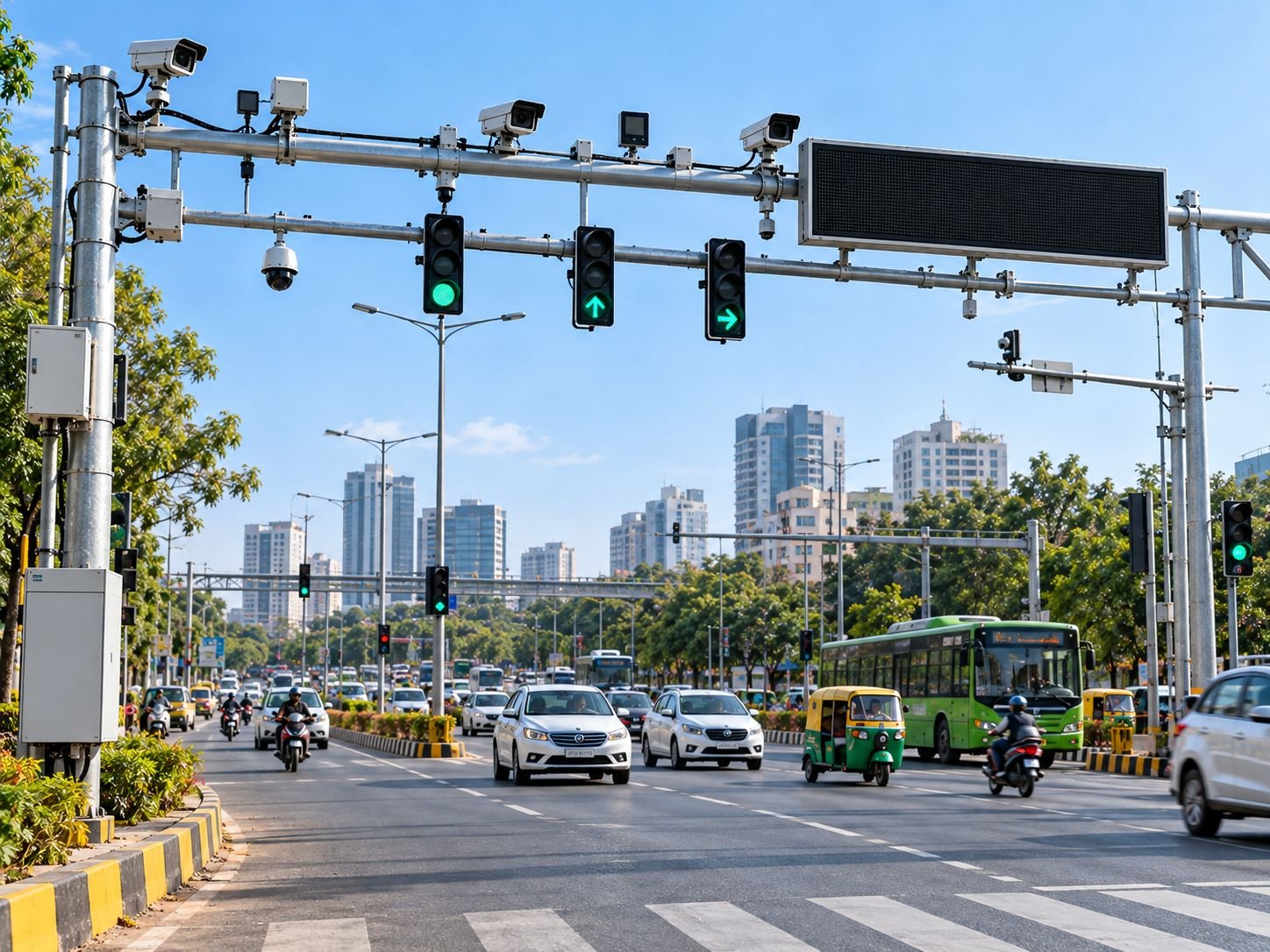 Completed ITMS project with adaptive signals and variable message sign